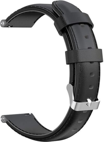 KELERINO. Leren bandje geschikt voor Samsung Galaxy 46 MM / Gear S3 - Zwart