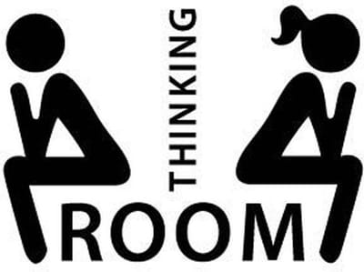 Grappige WC-Sticker - Thinking Room - Muur Deur sticker - van Heble®