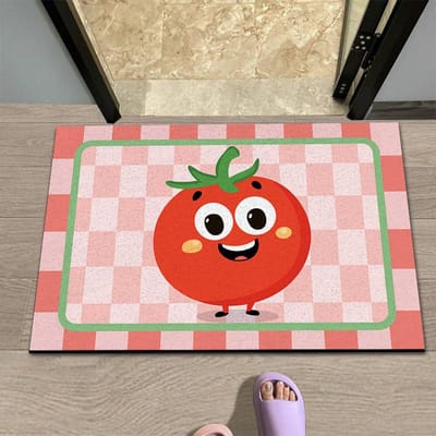 De Schattige Cartoon Vuil- en Slijtvaste Deurmat De Deur Verdikte Zijderingmat Kan Worden Gesneden In De Deur Huishoudelijke Voetmat 40 * 60CM silk circle