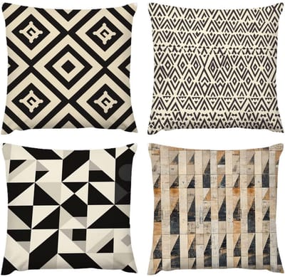 waterdicht, 50 x 50 cm, bankovertrek, decoratie voor huis, creativiteit, geometrisch kussen, slaapkamer, set van 4 kussenslopen 20 x 20 cm, voor terras, tuin, wasbaar, D272