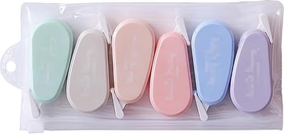 SnelShoppen - Mini Correction Tape Set - 6 Stuks - Correctietape voor School en Kantoor - Kleurrijke Correctie Rolletjes - Veilig en Geurloos