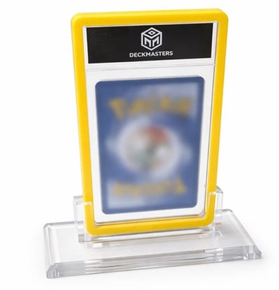 Deckmasters - Acryl Standaard voor PSA Slabs – Inclusief Acryl Slab & Gele Slab Guard / slab bumper – Kaarthouder voor Trading Cards – slab beschermer – PSA display