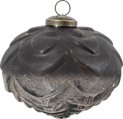 HomeBound by KY | Glazen kerstbal ombre matt black | 12,5x12,5x12,5cm | kerstbal