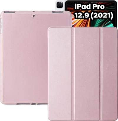 Tablet Hoes + Standaardfunctie - Geschikt voor iPad Pro 12.9 inch Hoes - Roze Goud