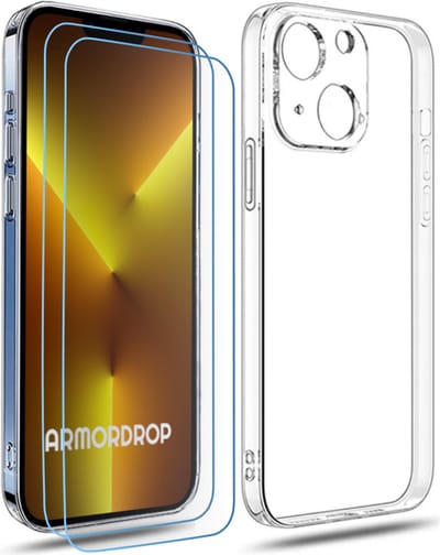 ArmorDrop Transparant Hoesje Inclusief 2x Screenprotector Geschikt Voor iPhone 13 Mini