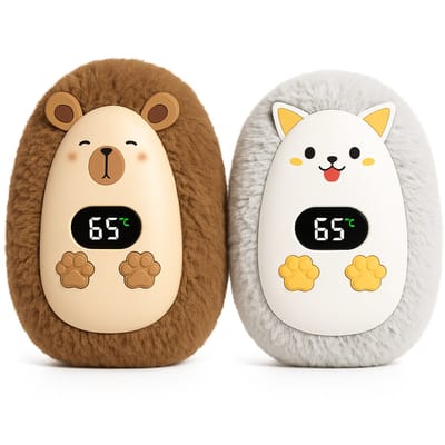 Maxium Handverwamers - Set van 2 - Elektrische Handwarmer Poesje - Elektrische Handverwarmer Beertje - Handwarmers Elektrisch - Herbruikbaar & Oplaadbaar - Handverwarmer - Winter Gadget - Schattig en klein - Compact - 1200mah - 3 Standen