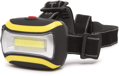 COB LED Hoofdlamp - 160 Lumen - 3 Lichtstanden - 90° Kantelbaar - Verstelbare Hoofdband - Inclusief 3xAAA Batterijen - Voor Fietsen Kamperen Outdoor [18602]
