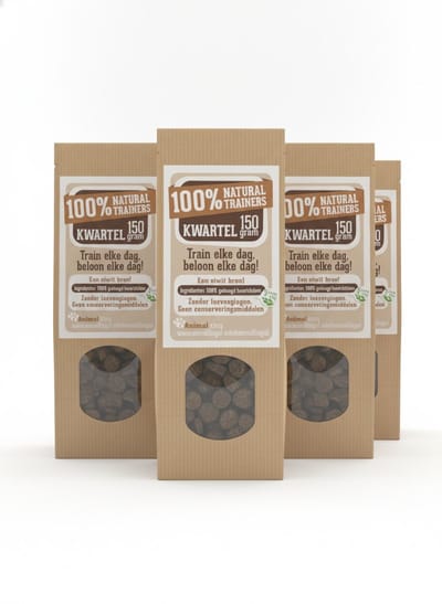animalking Natural Trainers - Trainingssnacks voor Honden - 100% Kwartel - Hypoallergeen & Graanvrij - 3 x 150 gram Voordeelverpakking