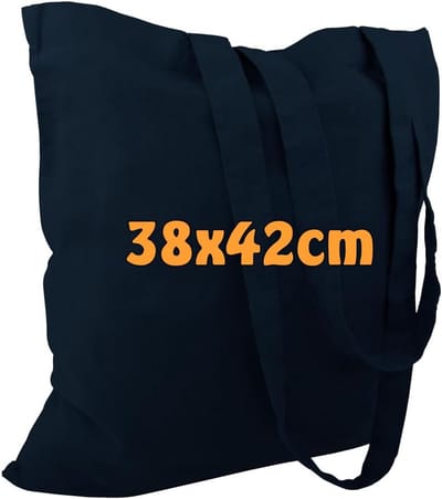 Grote katoenen tas met lange hengsels voor bedrukken en boodschappen 38x42cm