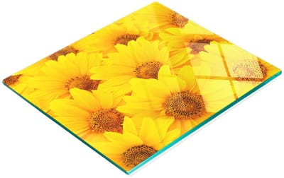Multifunctionele decoratieve snijplank voor in de keuken met gehard oppervlak, zonnebloemen, 60x52 cm