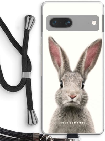Case Company® - Hoesje met koord geschikt voor Google Pixel 7 hoesje met Koord - Daisy - Telefoonhoesje met Zwart Koord - Bescherming aan alle Kanten en Over de Schermrand