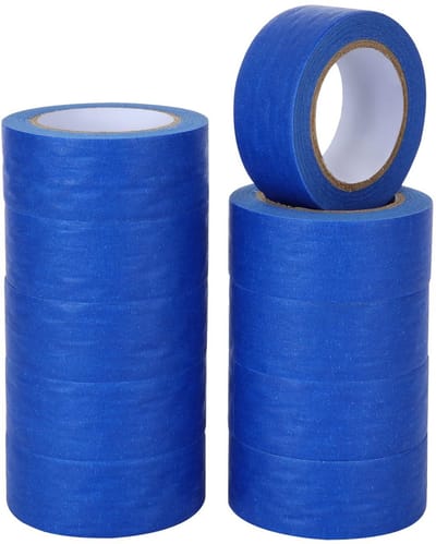 Dailygoods- Maskingtape 10 Rollen - Blauw - 24mm x 12m - Plakband voor Schilderen - Oppervlaktebescherming - Eenvoudig te Verwijderen - Verf Tape