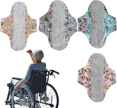 Herbruikbare Menstruatiepads - Wasbaar Maandverband - Hygiënisch Beschermen - Lekvrije Stof - 4 Stuks - Roze Blauw Geel