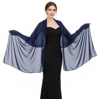 Dailygoods- Stola Chiffon - 200 x 70 cm - Feestelijke Sjaal - Bruiloft/Avondevenementen - Multifunctioneel Accessoire - Zachte Stof