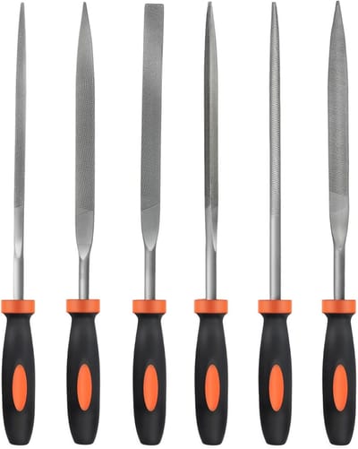 Mini Vijlenset - Naaldvijlen Set - Precisie Bewerking - Zes Profielen - 4 mm Doorsnede - Oranje