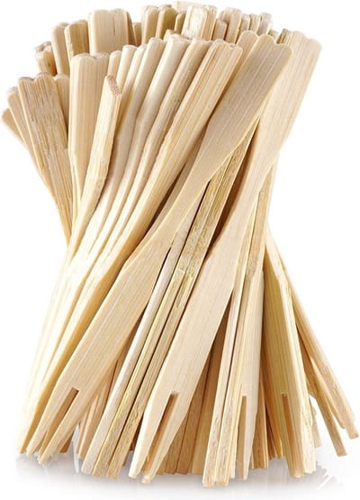 Snackvorkjes Bamboe 100 stuks - Snack Vorkjes - Snackvork - Frietvorkjes - Frietvorkje - Frietvorken