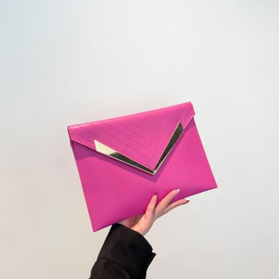 Mode Retro Enveloptas Herfst Nieuwe Stijl Dames Portemonnee Casual Mobiele Telefoontas Eenvoudige Grote Capaciteit Clutch pink