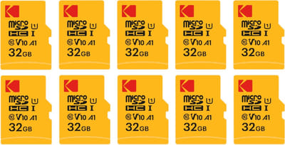Set van 10 KODAK Micro SDXC-kaarten van 32 GB Premium: snelheid en betrouwbaarheid voor uitzonderlijke opslagcapaciteit