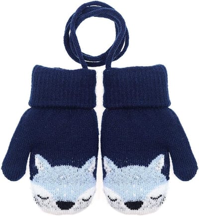 Warme gebreide winterhandschoenen voor baby's en peuters van 0-3 jaar met fleece voering