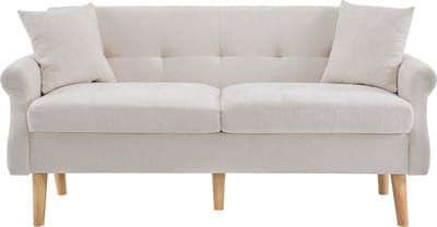 Gutent Sofa, Modern Ontwerp, Chenille stof, dubbele bank met dikke kussens, Beige