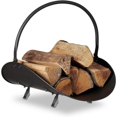 houtmand haardhout - binnen - open haard - 40 x 38 x 48 cm - metaal