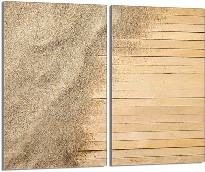 TMK ArtDeko Serie - Glazen Beschermplaat voor Kookplaat - 2x30x52 - Zand - Gehard Glas