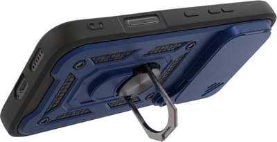 Mayaxess, Hoesje voor Honor 600 Pro met Schuifbare Cameraprotectie en Magnetische Ring, Nachtblauw