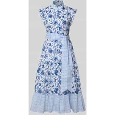 Midi-jurk in all-over look met Strikceintuur