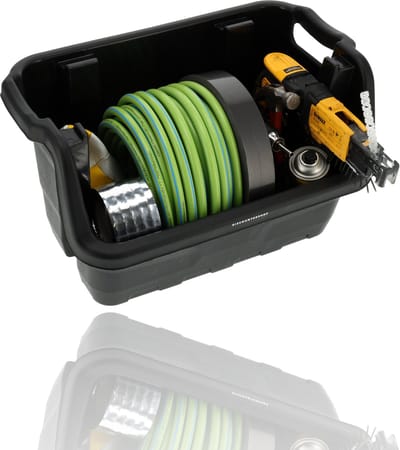 Stapelbak Magazijnbak XL -1 Stuks Zwart -59x37x35 cm -Stevige Box - Stapelaars - bakken-Handig voor Magazijn,Schuur - voedsel berging