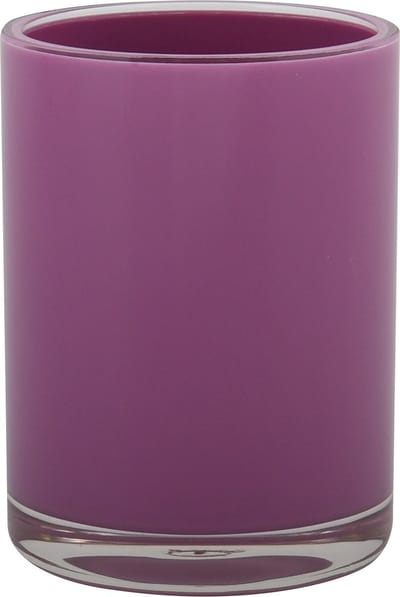 MSV Badkamer drinkbeker/tandenborstelhouder Aveiro - PS kunststof - paars - 7 x 9 cm
