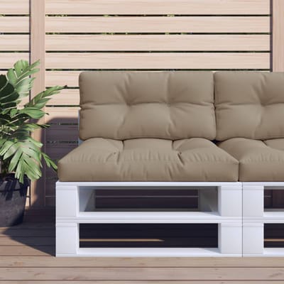 vidaXL - Palletkussen - 80x40x12 - cm - stof - taupe