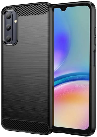 Geborsteld TPU Hoesje Geschikt voor Samsung Galaxy A05S | Beschermhoes | Back Cover | Flexibel TPU | Stijlvol Carbon | Dun | Zwart