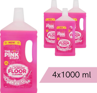 The Pink Stuff - Vloerreiniger - 4 x 1 liter - Voordeelverpakking - voordeelpakket - floor cleaner - vloer schoonmaakmiddel
