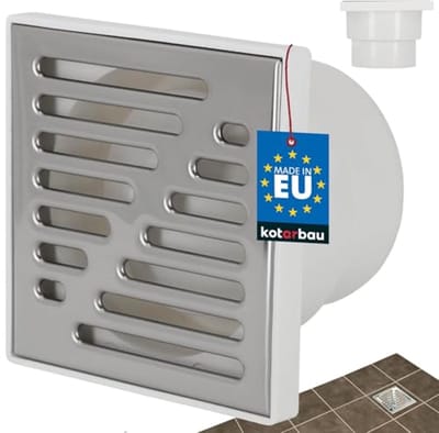 Vloerafvoer 110 mm Roestvrij Stalen Afvoerrooster voor Douchegoot en Vloergoot 150 x 150 mm