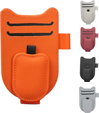 Famanu – Brillhouder voor de auto - zonneklep - autozonnebrilhouder - multifunctionele opbergclip - auto-vizier - kaartclip - organizer - brillenclip - auto-accessoires (oranje)