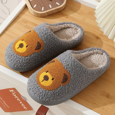 Budino® Beer Pantoffels - Beer Sloffen - Pantoffels - Sloffen - Dames en Heren - Grijs Bruin - Maat 37/38