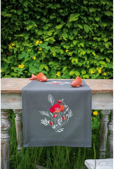 Vervaco - Loper kit - Klaprozen - PN-0180735 - Borduren - Borduurpakket - Borduurpakket volwassenen - Borduurpakket kind