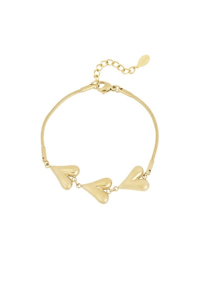 Armband - Yehwang - Goud - Hartjes - Statement armband - Verstelbaar - Stainless steel sieraden