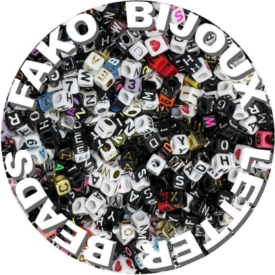Fako Bijoux® - Letterkralen & Figuurkralen Vierkant - Letter Beads - Alfabet Kralen - Sieraden Maken - 500 Stuks - Super Mix