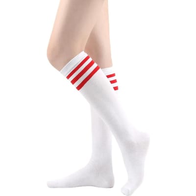 Effen kniekousen dames gestreept Lolita warm hip-hop sportsokken Harajuku sokken JK witte sok about 35 cm white