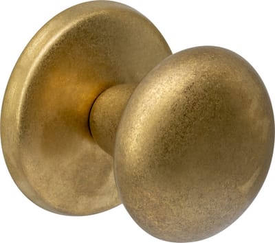 Intersteel Voordeurknop paddenstoel ø58mm op achterplaat ø66mm éénzijdige montage PVD messing getrommeld
