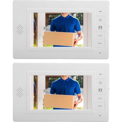 Bekabeld Video Intercom Systeem 7in Kleurenscherm 120 Graden Hoeklens Regenbestendig Slimme Deurtelefoon Kit voor UK Plug