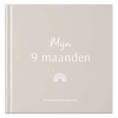 Fyllbooks - Mijn negen maanden Dagboek - Zwangerschapsboek - 9 maanden Invulboek - Baby - Zand