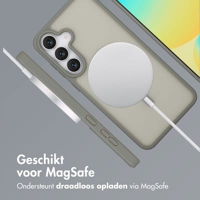 imoshion Hoesje - Geschikt voor Samsung Galaxy S25 FE - Color Guard Backcover met Magnetische Ring - Grijs
