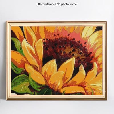 Peinture diamant tournesol 5D à faire soi-même, broderie complète, image en point de croix, tournesol 20X30CM black