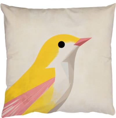 Sierkussens - Kussentjes Woonkamer - 50x50 cm - Vogel - Minimalistisch - Geel