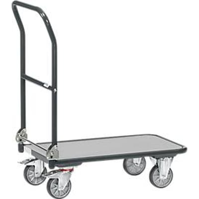 Inklapbare wagen, staal/hout, tot 250 kg, 720 x 450 mm, TPE-banden, antracietgrijs