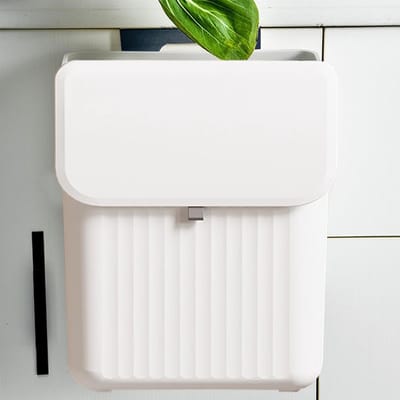 Afvalbak met Deksel, 9 Liter, Hangende Organische Afvalcontainer, Waterdichte Compostbak voor Keuken en Caravan, Ideaal voor Wandmontage en Opberging