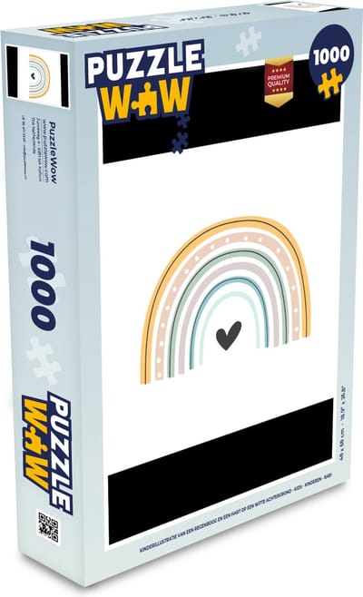 Puzzel Regenboog - Hartje - Stippen - Pastel - Kinderen - Legpuzzel - Puzzel 1000 stukjes volwassenen