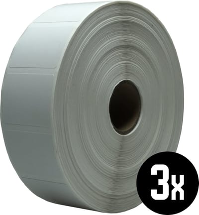 DULA Zebra kompatible Etiketten, 32 mm x 25 mm, Weiß, Permanent, Kern 25 mm, 3 Rollen, 2580 Etiketten pro Rolle